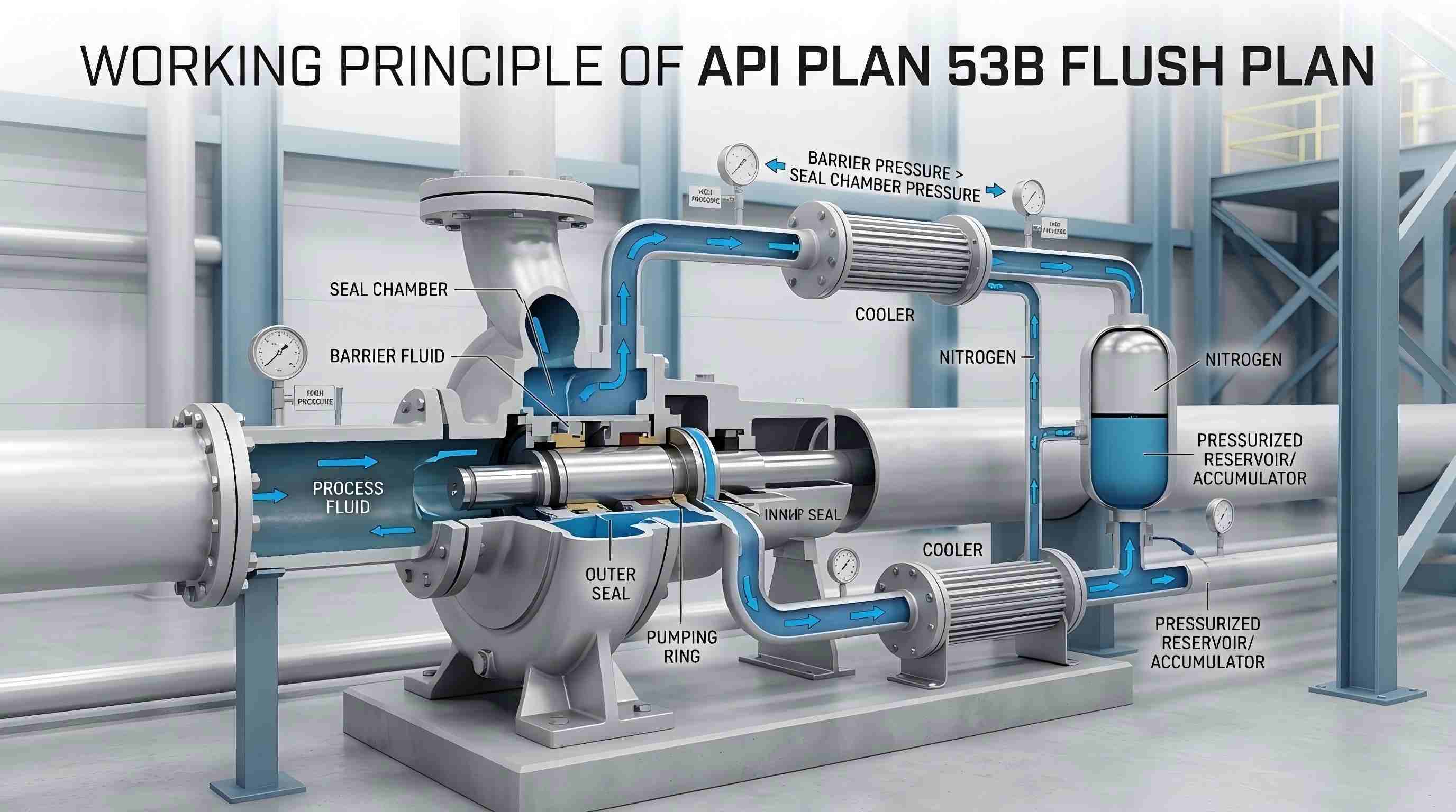 API PLAN 53B फ्लश प्लॅनचे कार्य तत्त्व
